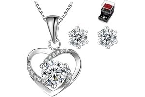 Dr. MUYA Naszyjnik dla kobiet, srebro wysokiej próby 925, prezent na Walentynki, Dzień Matki, Normal, Srebro Miedź, Cyrkon