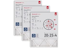 Honeywell Home 20x25x4 MERV 12, AC Furnace Air Filter, 3 PACK (CF200A1016-3PKAM) (Actual Dimensions: 18.84 x 24.75 x 4.38 in.)