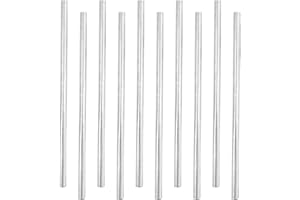 AYWFEY 10 Pcs 6061 Aluminum Round Rod,6mm Diameter (+0.2/-0.2mm) x 300mm (12inch) Long T6511 Solid Extruded Rod for DIY Crafting Model Car Helicopter Airplane Ship, Precision Machining Raw Material, Silver