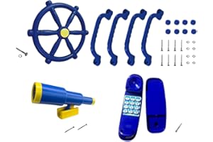 Luwecf Outdoor Garden Toy Playground Toy Set Kids Play House Accessories Outdoor Tree House Accessories Telescope Steering Wheel for Playground Treehouse for Kids Children Boys Girls Gift, style B