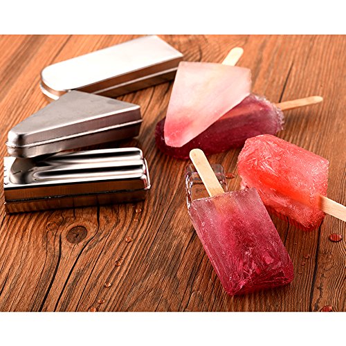 Baffect® Edelstahl Popsicle Form mit Stick Holder Eiscreme Form von 6 (Runden) - 8