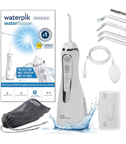 Waterpik WP490 Sans Fil Plus - Hydropulseur Dentaire Rechargeable USB, 4 Embouts, Neuf Sous Boîte