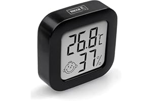 DERSHARA Termómetro Higrómetro Digital con pantalla LCD grande, Interior Termohigrómetro de Interior Medidor de Temperatura y Humedad para Medir Casa Ambiente con retroiluminación
