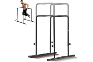 VEVOR Barre à Dips Capacité de Charge 200 kg 1022 mm, Barres Parallèles Résistantes Hauteur Réglable, Station de Dips en Tube d'Acier, pour Entraînement de Force, Fitness, Musculation, Gym, Maison