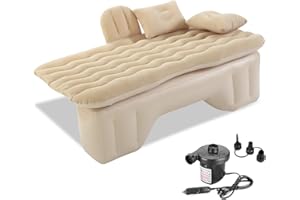 Ergocar Colchoneta Colchon Inchable Colchón Camping Cama Inflable del Coche para Camping, Senderismo, Piscina, Playa, Viajar (Beige)