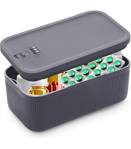 Boîte De Rangement Verrouillable à Code - Petite Boîte à Médicaments Pour Voyage, Camping, Garage