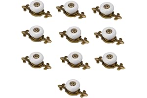S.D. MAKET Schönes Leben* 10 Pcs Schrankgriffe Türknöpfe Schrankknöpfe Möbelknopf Möbelknöpfe Set Möbelgriff Keramik (Weiß)