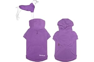 Kickred Dog Hoodies, Soft Dog Sweatshirt Winter Dog Clothes with Hat and Leash Hole, Fashion Dog Pullover for Medium Large Dogs (Purple, L)