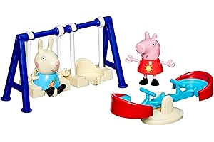 Peppa Pig Hasbro, Divertimento all'Aperto con Peppa, Set di Giocattoli per Bambini e Bambine dai 3 Anni in su, Include 2 Action Figure e Accessori Altalena e Dondolo
