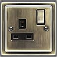 Brush Antique Brass Single Switch Socket 13amp Single Pole BE405 KME