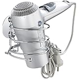 WENKO Turbo-Loc® porta asciugacapelli - fissaggio senza trapano, Acciaio, 14 x 7.5 x 11.5 cm, Cromo