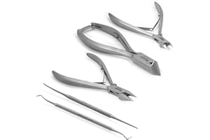 ‎BLIZZARD Blizzard – Podologie Instrumente Set 5 Stk. – spitze und abgerundete Nagelzange, Eckenzange, Eckenfeile und Eckenheber für harte und eingewachsene Nägel – Deutsche Herstellung, medizinischer Gebrauch