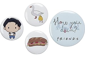 FRIENDS TV SHOW Ensemble de badges officiels Friends Joey par The Carat Shop, Étain