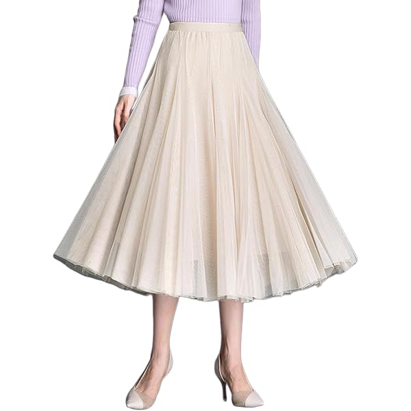 Jupe Longue Tulle Edhomenn - Taille Haute | Demi-jupe Bouffante Avec Fente | Style Princesse | Pour Fête