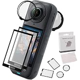 Tempered Glass Protector for Insta360 X5, Pack of 2 Tempered Glass Screen Protector and Lens for Insta 360 X5, 9H Hardness, A