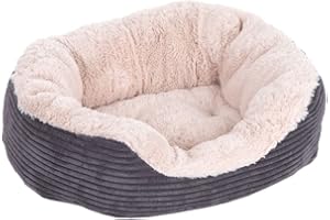 Rosewood Szare Jumbo Cord/pluszowe owalne legowisko dla psa, średnie