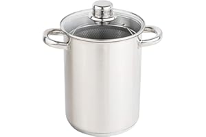 SPETEBO Casserole à asperges - En acier inoxydable - Diamètre x hauteur : 16 x 21 cm - Avec panier amovible - Convient également comme pot à pâtes, spaghetti, légumes, etc.