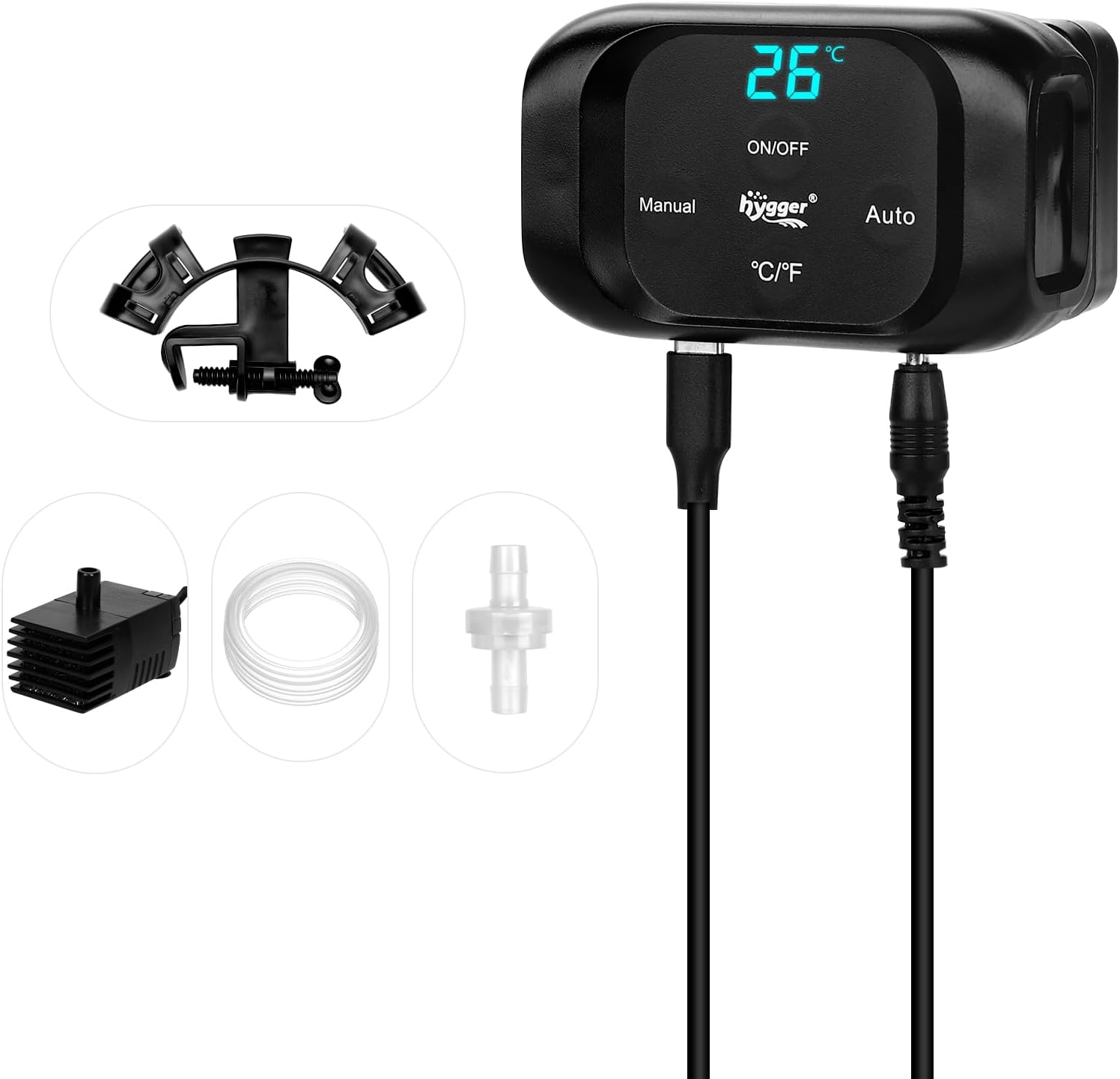 Hygger Sistema ATO Automático para Acuario, Sistema de Reabastecimiento de Agua para Peceras con Sumergible Bomba, Kit Controlador Sistema de Recarga Automática de Nivel de Agua para Acuario