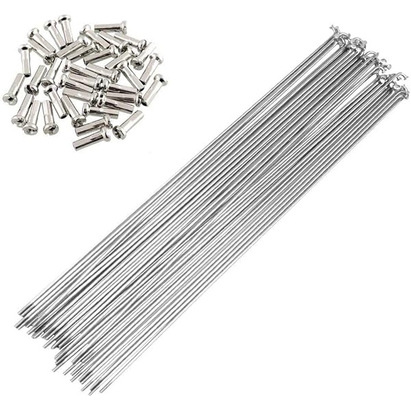 Jtek 14g Stainless Plain Gauge Spokes & 12 Mm Brass Nipples - Pack Of 6 Spokes