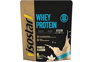 ISOSTAD Isostar - Whey Protein - Poudre de Protéine de Lait pour Boisson Hyperprotéinée - Saveur : Vanille - Poids : 570 g (19 boissons) - 212496