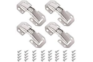 CODIRATO 4Pcs Charnière de porte armoire, Ouverture Placard Armoire avec 32Vis, Charnières pliantes en acier inoxydable automatique Charniere fermeture pour Porte Cuisine Armoire Meuble Placard