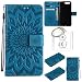 Produktbild für One plus 5 Hülle,Geprägte Muster Handy hülle / Tasche / Cover / Case für das One plus 5 1+5 PU Leder Flip Cover Leder Hülle Kunstleder Folio Schutzhülle Wallet Tasche Etui Standfunktion Kredit Kartenfächer+Schlüsselanhänger (T) (6)