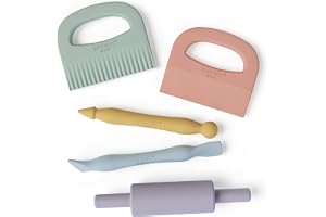 Inspire My Play Leklera-set för barn – Set med 5 tillbehör – Verktyg för leklera – Kavel, vågskärare, rak skärare, stylusverk