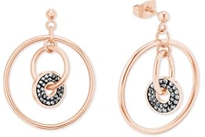 s.Oliver Damen-Ohrringe Edelstahl Swarovski Kristalle IP rosé 25mm
