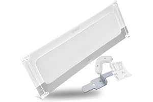 BEANBUDS® Bettgitter Rausfallschutz 200cm [1 Seite] - Bettschutzgitter Lattenrost & Boxspringbett - Baby Gitterschutz Elternbett & Kinderbett - inkl. extra Gurt zur Befestigung - Fallschutz Bett, Grau