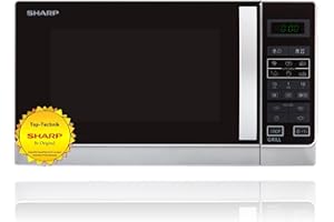 ‎SHARP Sharp R642INW Mikrowelle / 2-in-1 Grill-Kompakt-Mikrowellengerät/Tageszeitanzeige/Kindersicherung