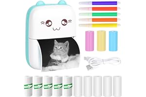 LDERFIV Mini imprimante thermique photo portable Bluetooth pour mobile, compatible avec Android et iOS