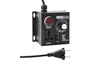 Voktta AC 110-220V 4000W Voltage Regulator Portable Temperature Speed Adjustable Voltage Regulator Compact Variable Voltage Controller