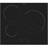 Candy CI633C/E14U, Placa Inducción, 3 Zonas, 60CM, 9 Niveles de Potencia y Booster, 7,2KW, Mandos Centrales, Indicador de Cal