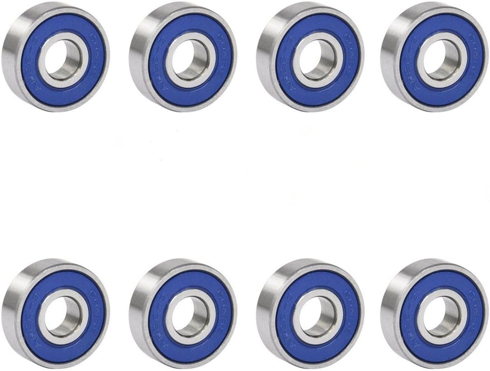 TRIXES 8 Rodamientos Sellados ABEC 9 (acrónimo de Annular Bearing Engineering Council Consejo de ingeniería de rodamientos anulares) Sin-Fricción de Monopatín