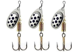 MEPPS Mepp's Aglia Spoons - 3pcs, Gold, Metal, Spear Point, Trout, Fishing Lure