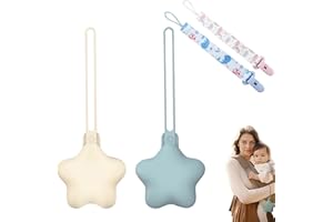 CUEMOON 2 szt. silikonowy pokrowiec na smoczek, pokrowiec na smoczek, podróżny pokrowiec na smoczek, pokrowiec na smoczek dla niemowląt, beżowe, niebieskie