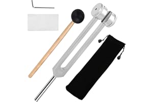 Dalephoric Juego de Diapason 128 Hz, Diapasones Terapéuticos de Aleación de Aluminio, Respuesta de Frecuencia Precisa, para Terapia de Chakras, Terapia de Sonido, Yoga, Meditación y Relajación