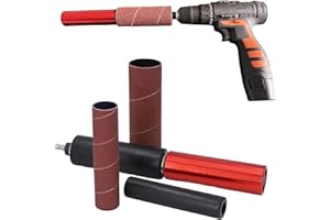 JECTSE Adattatore per Levigatrice a Mandrino, Adattatore per Tamburo Abrasivo, Kit Mandrino Abrasivo per Trapano in Lega di Alluminio per Legno Metallo, con Dimensioni Universali,