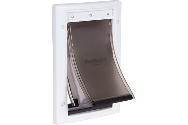 PetSafe - Porte pour Animaux de Compagnie pour Conditions Climatiques Extrêmes - Triple Volet, Économie d'Énergie, Cadre Personnalisable - Petit