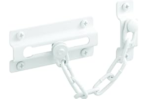 PRIME-LINE U 9852 Standard Chain Door Guard, 3-5/16 in H X 1-3/8 in W X 2 in D, Steel, White, 1 Count (Pack of 1)