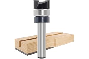 Akylin Pattern Flush Trim Router Bit 1/4 Inch Shank - Cut Dia 1/2", Cutting Length 1/4", Pattern/Template Router Bit, Flush Cut Router Bit for Woodworking Trimming