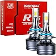 ROADPOWER R75 High Power LED Headlight Bulbs White, 500% Brightness High/Low Beam, Easy to Install and Play for Car Bright Light Cool White, Pack of 2 (9006)