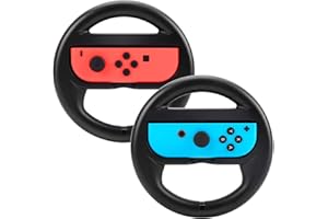 HLRAO Switch Joy-Con Lenkrad-Paar, Joy-Con Lenkradgriff, kompatibel mit Nintendo Switch Mario Kart-Spielen mit 8 Daumengriffen