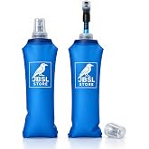 JBSL Pack of 2 Soft Flask 500 ml with Extendable Tube &ndash; Collapsible TPU Bottles BPA Free for Running, Trail Running, Cycling