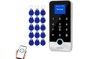 ReaIOKbii Bluetooth Tuya APP Smart Fingerabdruck Zugangskontrollmaschine RFID-Tastatur-Controller IP65 Wasserdicht 13,56 MHz IC Schlüsselanhänger Türöffner Hintergrundbeleuchtung Tastatur