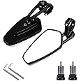 AULESSE 1 Pair Motorcycle Mirrors Universal 7/8" 22mm Handlebars, Aluminum CNC Motorcycle Bar End Mirrors, Motorcycle Rear View Mirrors Fit for Motorbike Yam-ah-a Scooter Cruiser Sport Bike