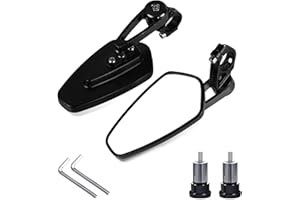 AULESSE Specchietti Moto, 7/8" 22 mm Specchietti Manubrio Moto Universale, HD CNC Specchietto Retrovisore per Cruiser Scooter Bobber Chopper MT07 MT09 Z900 (Bianco)