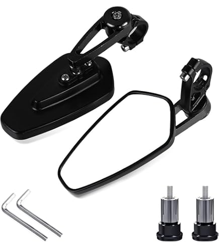 Specchietti Retrovisori Moto Ovali 22mm - Universali Per Manubrio, In Metallo Robusto, Colore Arancione