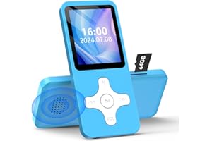 IVCDODVD Lvcdodvd MP3 Players with Bluetooth 5.0 64GB Music Player MP3 & Digital Audio MP3 Player with Speaker HiFi Sound Voice Recorder E-Book FM Radio Rechargeable Battery Support up to 128GB TF Card (Blue)