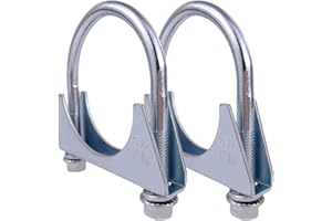 ATOKRTACT 2 Pcs Heavy Duty Exhaust U Clamps Ø52-102 mm Saddle Style Muffler U-Bolt Clamp, Stainless Steel Clamp (Exhaust U Clamp, 58mm)